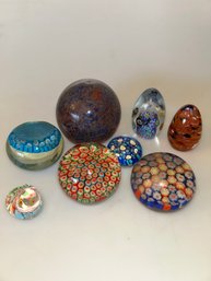 Lot Of Art Glass Paperweights