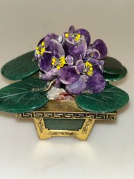 Jade & Amethyst Vintage Pagoda-style Bonsai Tree.