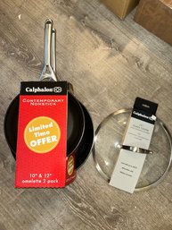 New Calphalon 10' & 12' Omelette 2 Pack & Lid