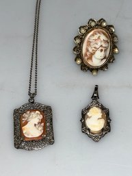 Vintage Cameos, Sterling Pendant