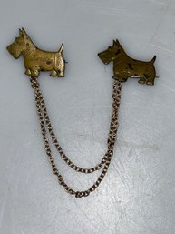 Vintage Scottie Dog Double Chain Brooch- Dorothy, Atlantic City