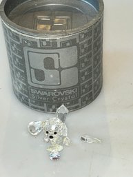 Swarovski Crystal Mini Dog With Ball  Figurine- Ear Is Off
