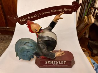 Rare Schenley Reserve Whiskey Metal Plastic Advertising Display Sunny Rooster