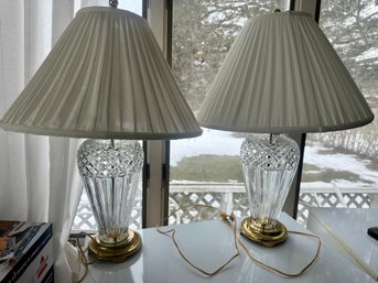Pair Of Waterford Crystal Table Lamps