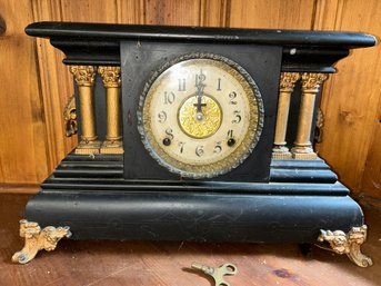 Antique Ingraham Black Mantel Clock