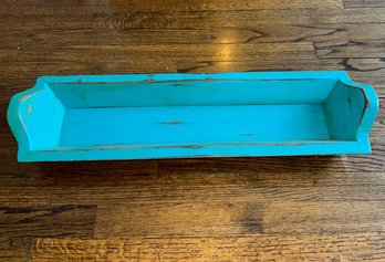 Turquoise Wood Decorative Tray