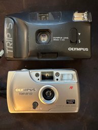 TWO Vintage Olympus 35mm Film Cameras