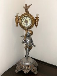 Antique French  Metal Mantel Clock