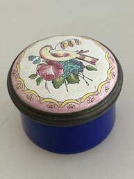 Halcyon Days Enamels Birds & Flowers Replica Bilston Enamel Box