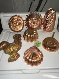 7 Vintage Copper Jello Molds