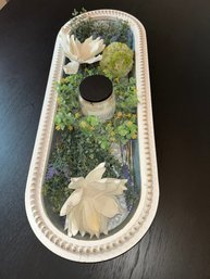Antique White Tray With Artificial Succulents