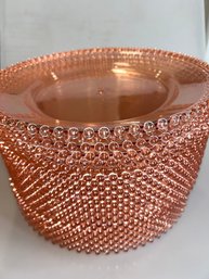 Set Of 28 Pink Plastic Dinner Plates