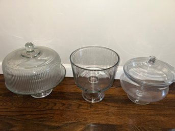 Glass Cake Stand, Trifle Bowl, Jar