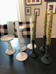 Collection Of Farmhouse Candlestick Holders