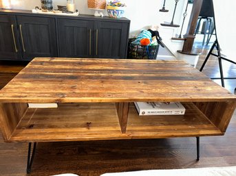 Rustic Barnwood Coffee Table With Hairpin Legs