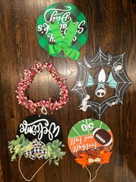 Lot Of 5 Seasonal Wreaths