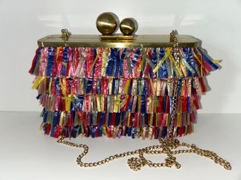 OLGA BERG CARLITA CARNIVALE FRINGE CLUTCH BAG