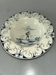 Tin-glazed Big Hanging Plate Delft Style 12inch