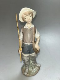 Lladro Porcelain Figurine Titled 'Going Fishing'