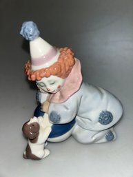 Lladro 'Pierrot With Puppy & Ball' Porcelain Figurine