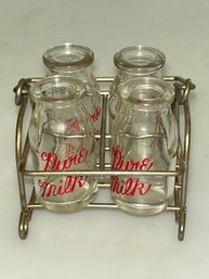 Miniature Milk Bottles In Crate