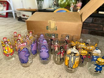 Lot Of Assorted Vintage Mcdonalds Character Tumbler Glasses