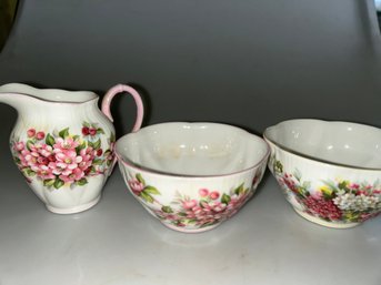 Royal Albert Apple Blossom Creamer & Bowl Set