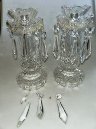 Pair Of Waterford Crystal Candleholders