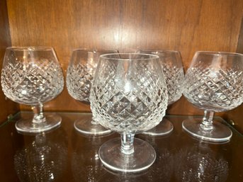 Set Of 5 Waterford Crystal Brandy Sniffers