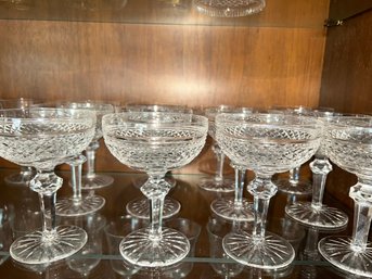 Set Of 12 Waterford Crystal Champagne Coupe Glasses