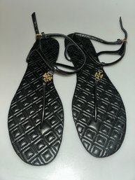 Tory Burch Marion Quilted Leather Thong Sandals Size 11