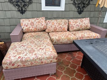 Outdoor Wicker Sectional Sofa Set Modular Design And Large Ottoman
