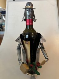 Metal Sculpture Wine Bottle Holder - Gardener