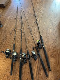 Lot Of FIVE Rods And Reels