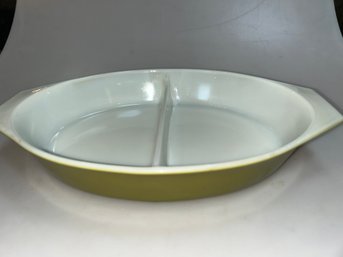 Vintage Green Divided Dish Pyrex