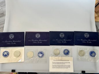 Lot Of Four 1971 Eisenhower Uncirculated Silver Dollars