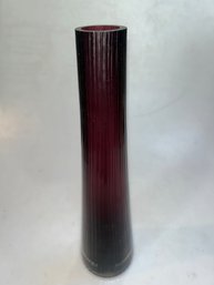 Mid-century Purple Fluted Vase