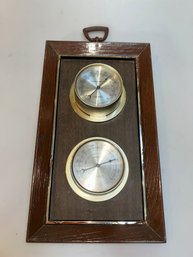Vintage Springfield Dual-gauge Analog Weather Station