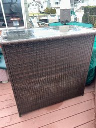 Brown Resin Wicker 3 Piece Bar Set