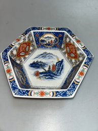 Japanese Imari-style Hexagonal Ceramic Serving Bowl