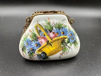 Vintage Limoges Porcelain Hinged Trinket Box -
