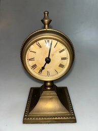 Vintage 1970s Andrea By Sadek 7' Heavy Brass Pedestal Clock