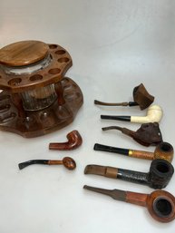 Vintage Pipe Holder With Pipes
