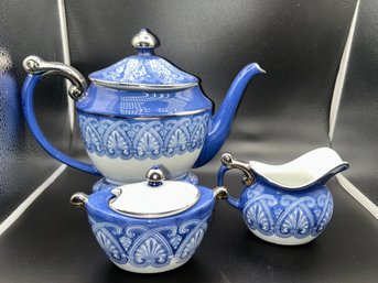 Vintage Bombay Company Teapot, Sugar, Creamer