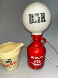 Vintage Red Ceramic Whisky Jug Bar Lamp