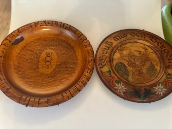 Vintage German Carved Wooden Plates