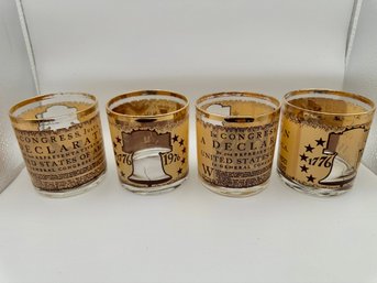 Vintage 1976 United States Bicentennial Declaration Of Independence Glasses