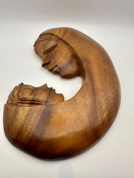 Vintage Wooden Madonna And Child