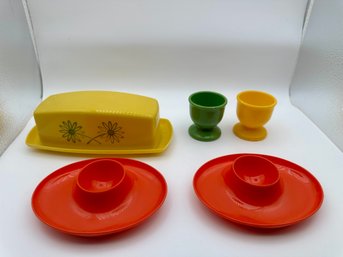 Midcentury Vibrant Colors Plastic Kitchen Set.