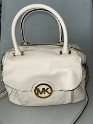 Michael Kors White Leather Handbag